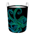 Watercolor Octopus Print Round Laundry Basket
