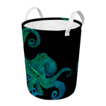 Watercolor Octopus Print Round Laundry Basket