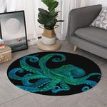 Watercolor Octopus Print Round Rug