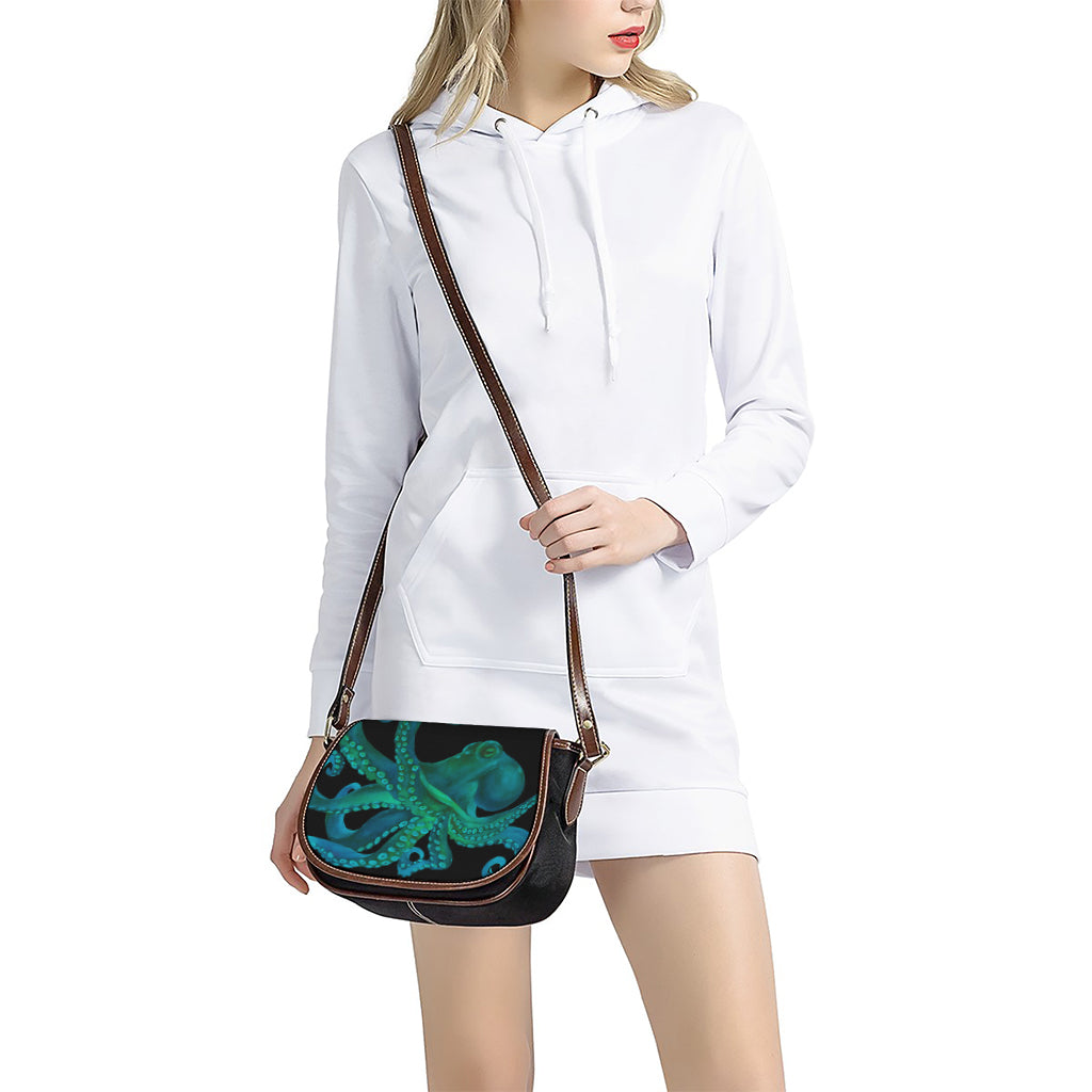 Watercolor Octopus Print Saddle Bag