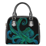 Watercolor Octopus Print Shoulder Handbag