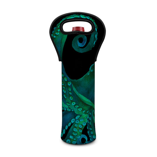 Watercolor Octopus Print Single Neoprene Wine Tote