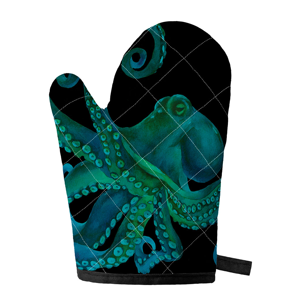 Watercolor Octopus Print Single Oven Mitt