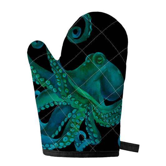 Watercolor Octopus Print Single Oven Mitt