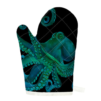 Watercolor Octopus Print Single Oven Mitt