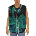 Watercolor Octopus Print Sleeveless Baseball Jersey