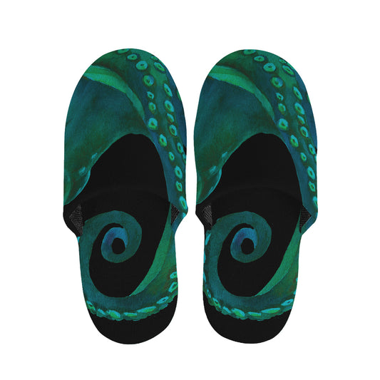 Watercolor Octopus Print Slippers