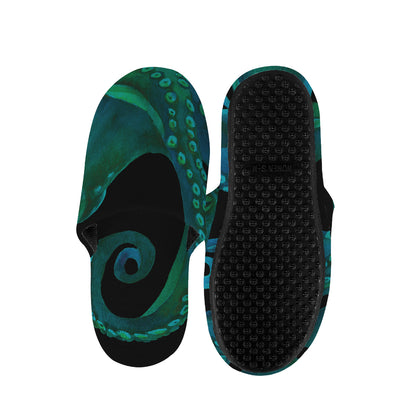 Watercolor Octopus Print Slippers