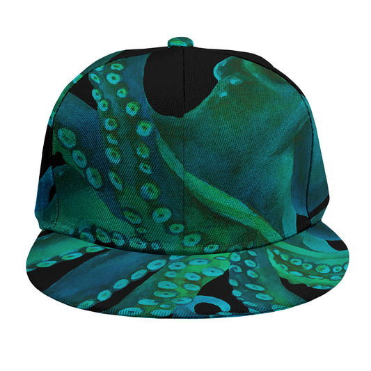 Watercolor Octopus Print Snapback Cap
