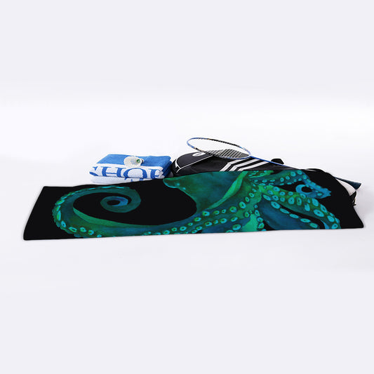Watercolor Octopus Print Sports Towel