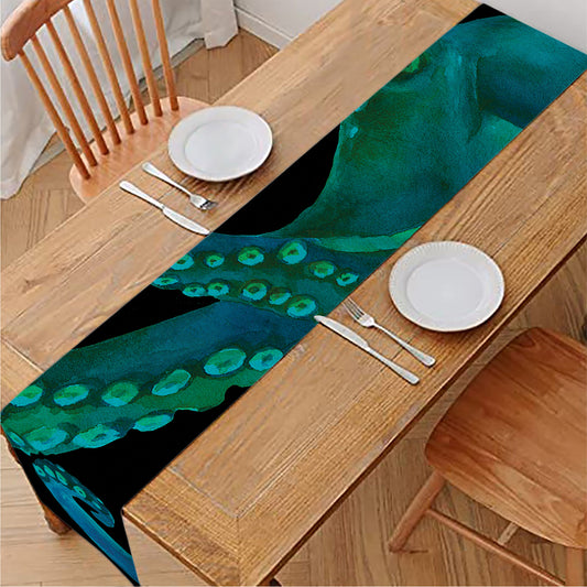Watercolor Octopus Print Table Runner