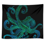 Watercolor Octopus Print Tapestry