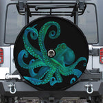 Watercolor Octopus Print Tire Cover With Camera Hole