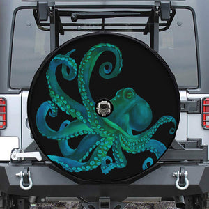 Watercolor Octopus Print Tire Cover With Camera Hole