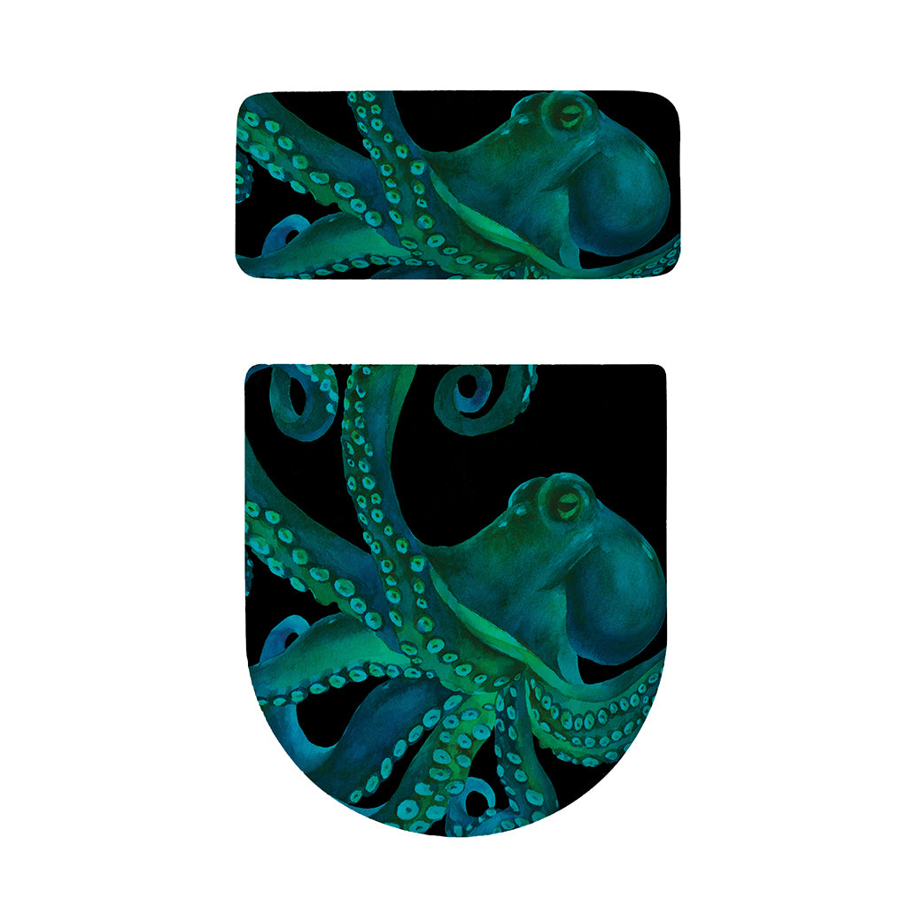 Watercolor Octopus Print Toilet Lid And Tank Cover Set