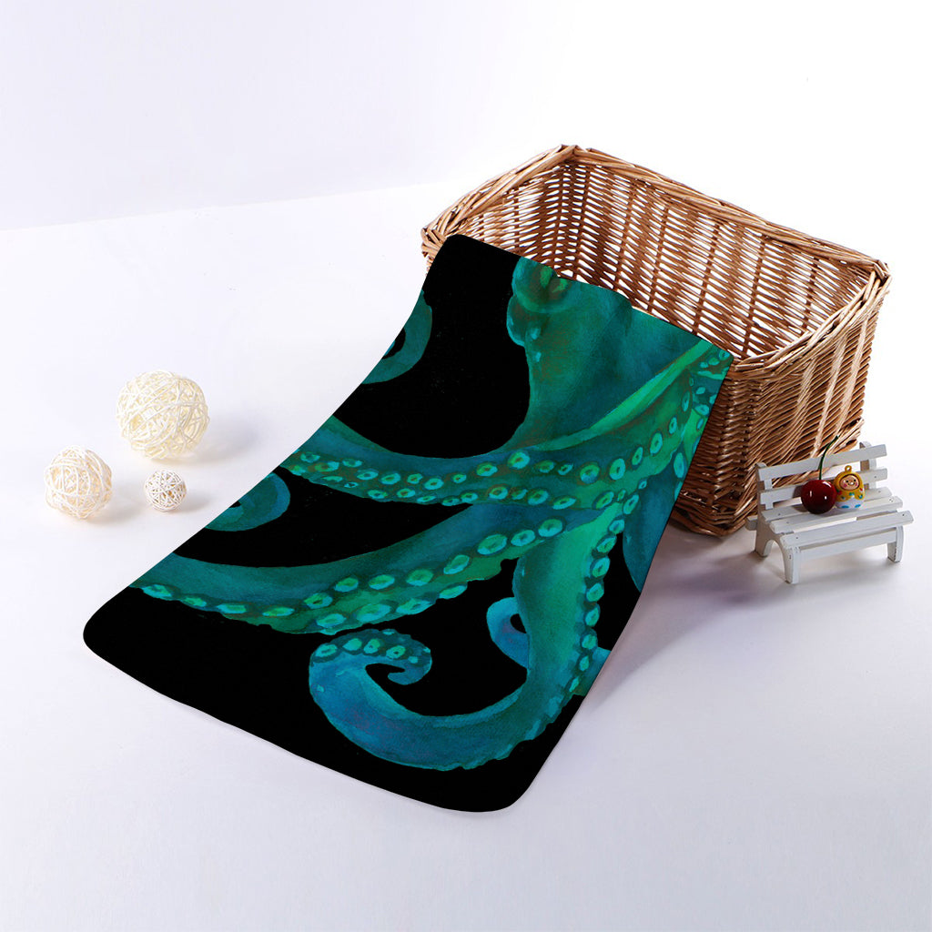 Watercolor Octopus Print Towel