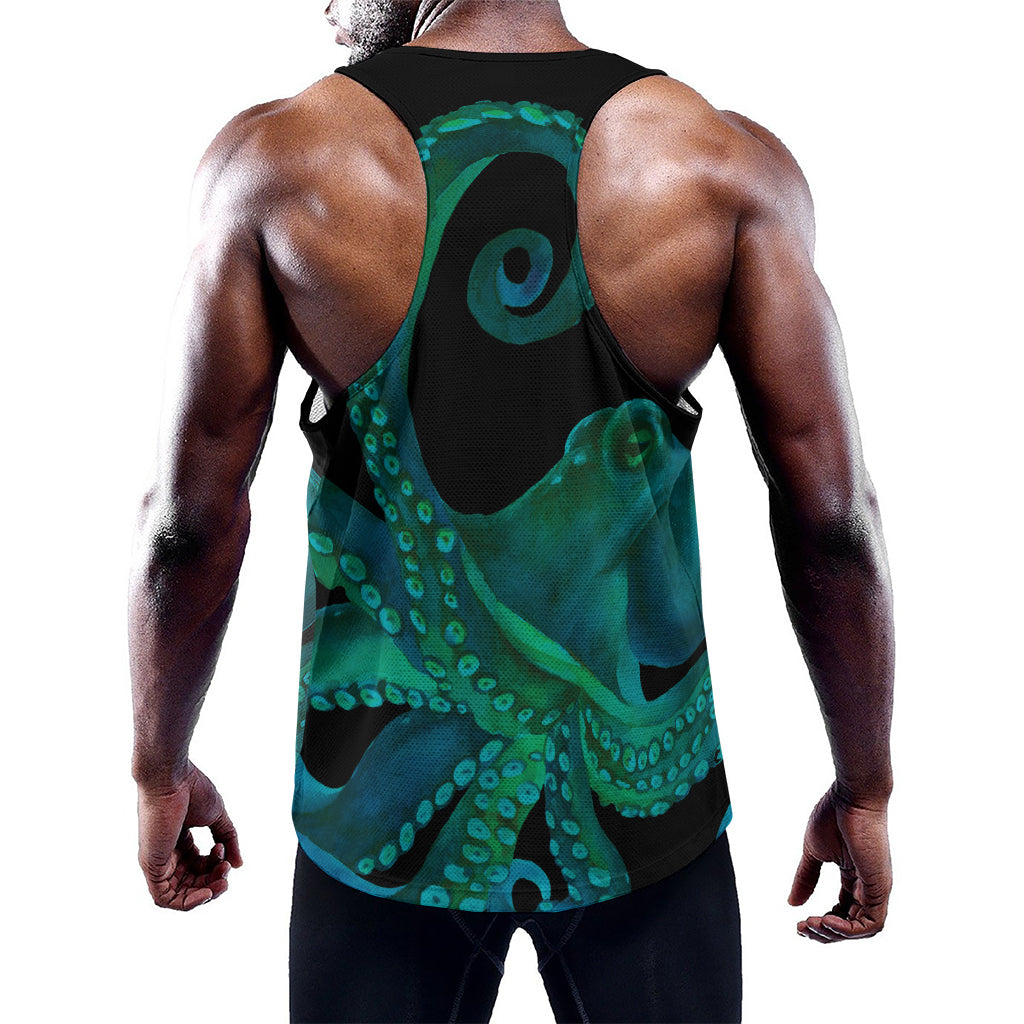 Watercolor Octopus Print Training Tank Top