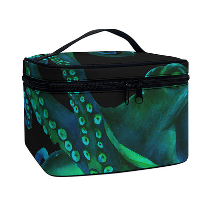 Watercolor Octopus Print Travel Makeup Bag