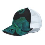 Watercolor Octopus Print White Mesh Trucker Cap