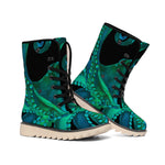 Watercolor Octopus Print Winter Boots