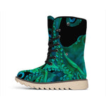 Watercolor Octopus Print Winter Boots