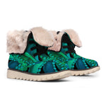 Watercolor Octopus Print Winter Boots