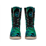 Watercolor Octopus Print Winter Boots