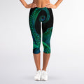 Watercolor Octopus Print Women's Capri Leggings
