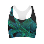 Watercolor Octopus Print Women's Sports Bra