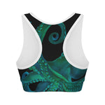 Watercolor Octopus Print Women's Sports Bra