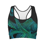 Watercolor Octopus Print Women's Sports Bra