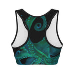 Watercolor Octopus Print Women's Sports Bra