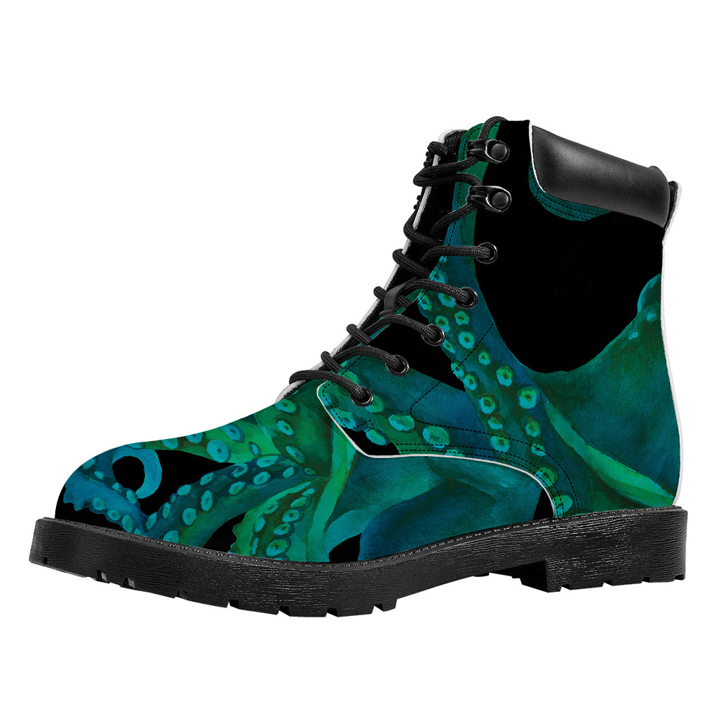 Watercolor Octopus Print Work Boots