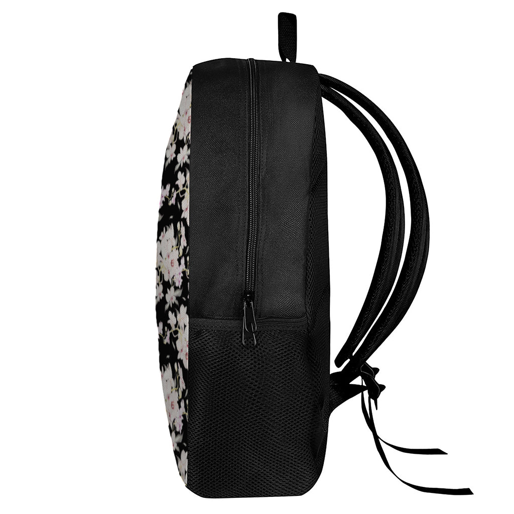 Watercolor Orchid Flower Pattern Print 17 Inch Backpack
