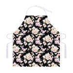 Watercolor Orchid Flower Pattern Print Adjustable Apron