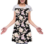 Watercolor Orchid Flower Pattern Print Adjustable Apron