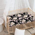 Watercolor Orchid Flower Pattern Print Baby Crib Sheet