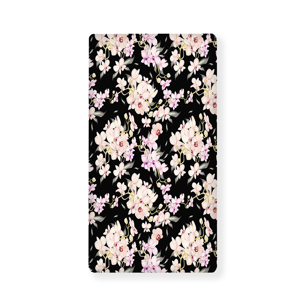 Watercolor Orchid Flower Pattern Print Baby Crib Sheet