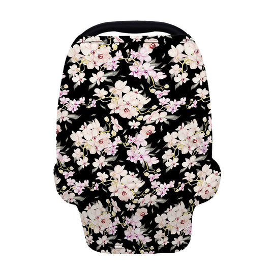 Watercolor Orchid Flower Pattern Print Baby Seat Cover