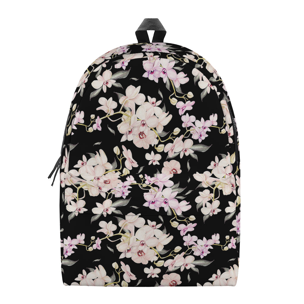 Watercolor Orchid Flower Pattern Print Backpack