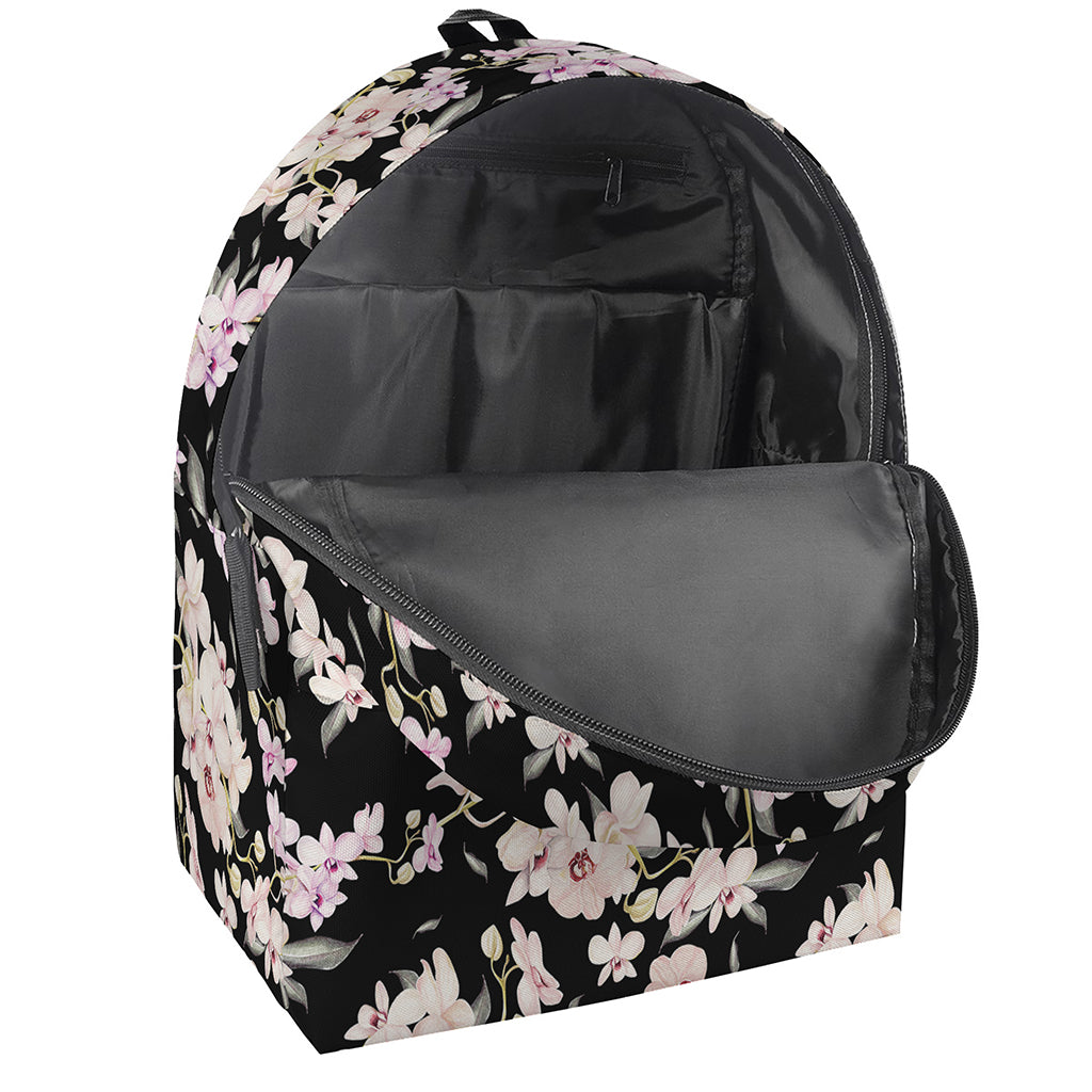 Watercolor Orchid Flower Pattern Print Backpack