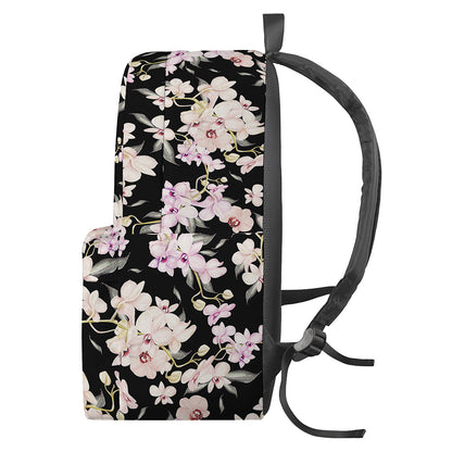 Watercolor Orchid Flower Pattern Print Backpack