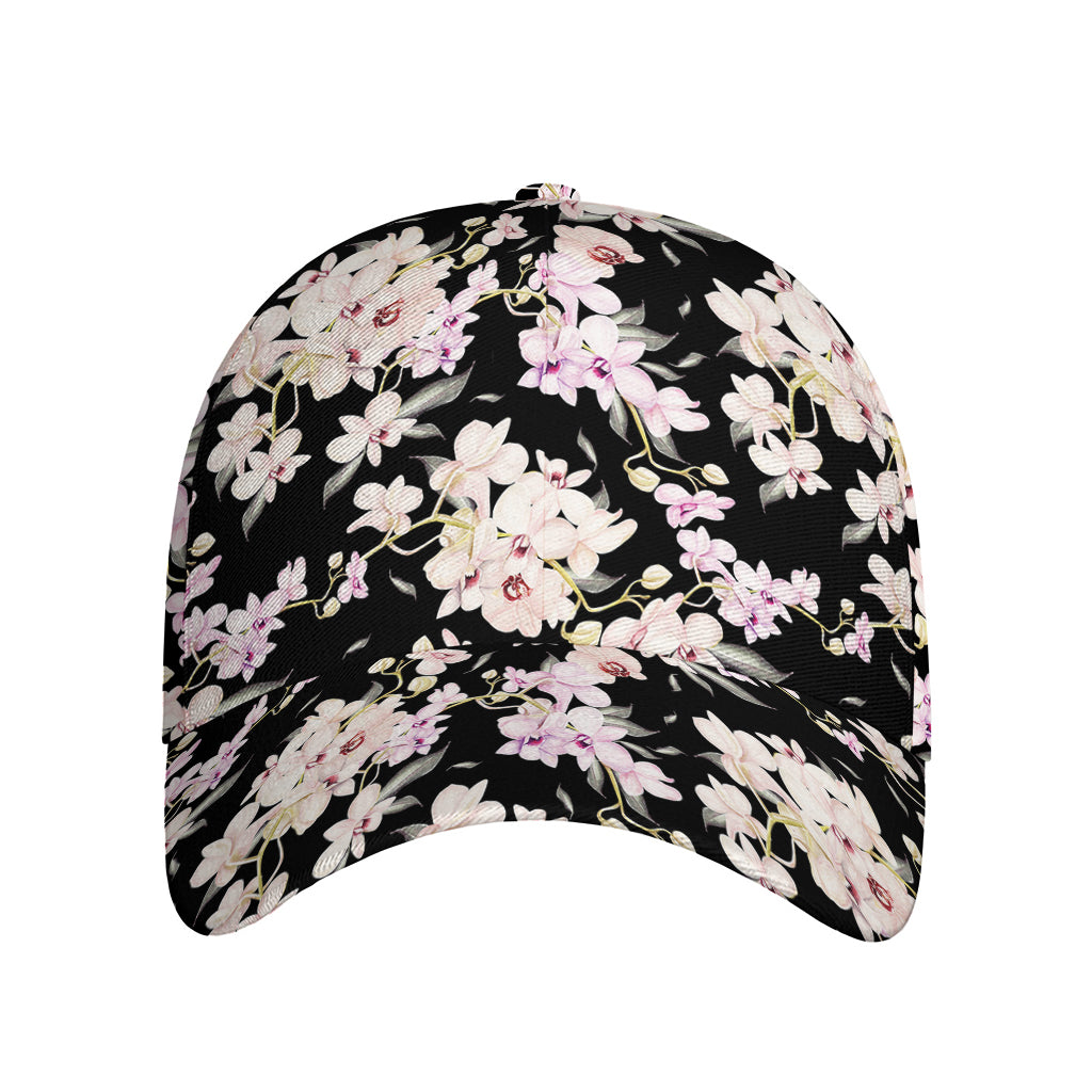 Watercolor Orchid Flower Pattern Print Baseball Cap