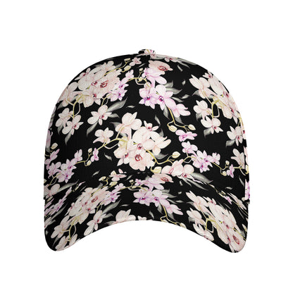 Watercolor Orchid Flower Pattern Print Baseball Cap