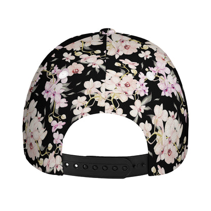 Watercolor Orchid Flower Pattern Print Baseball Cap