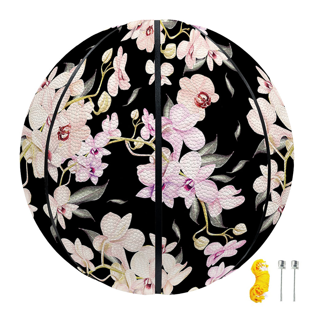 Watercolor Orchid Flower Pattern Print Basketball
