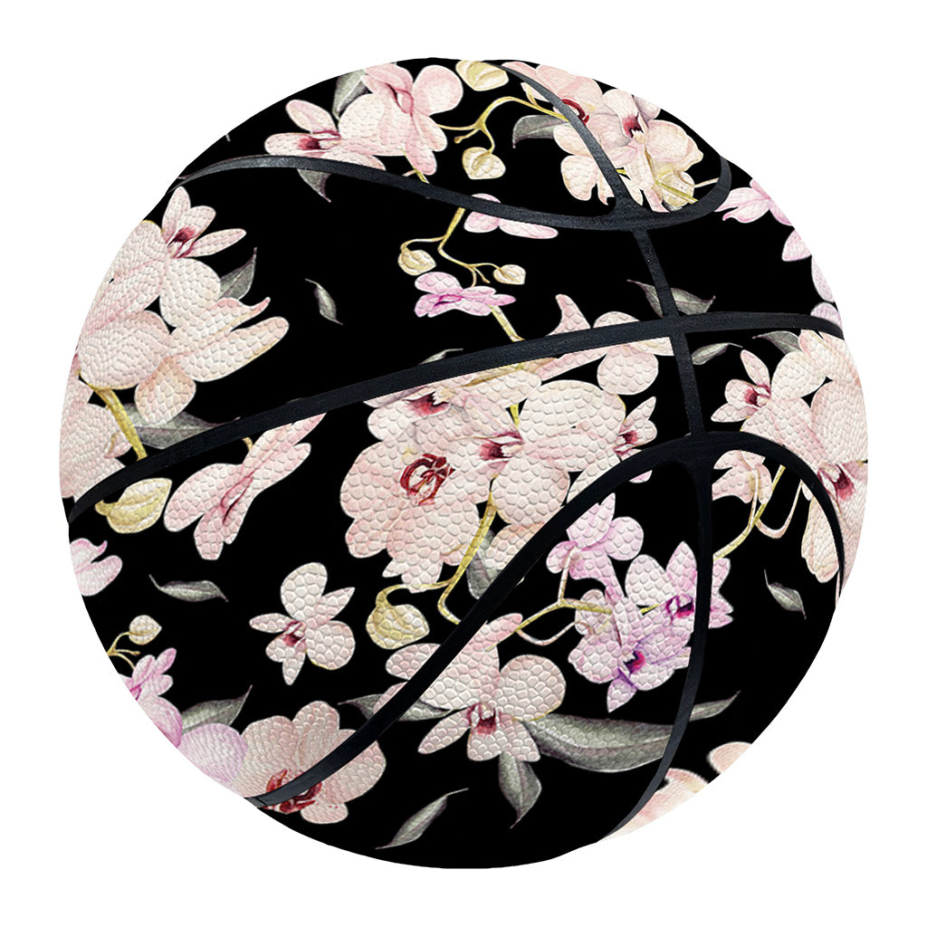 Watercolor Orchid Flower Pattern Print Basketball
