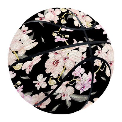 Watercolor Orchid Flower Pattern Print Basketball