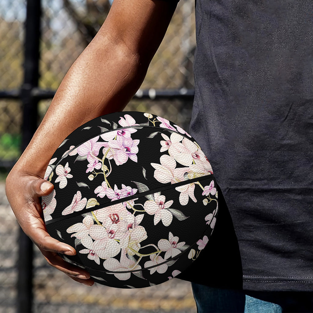 Watercolor Orchid Flower Pattern Print Basketball
