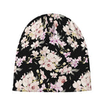 Watercolor Orchid Flower Pattern Print Beanie